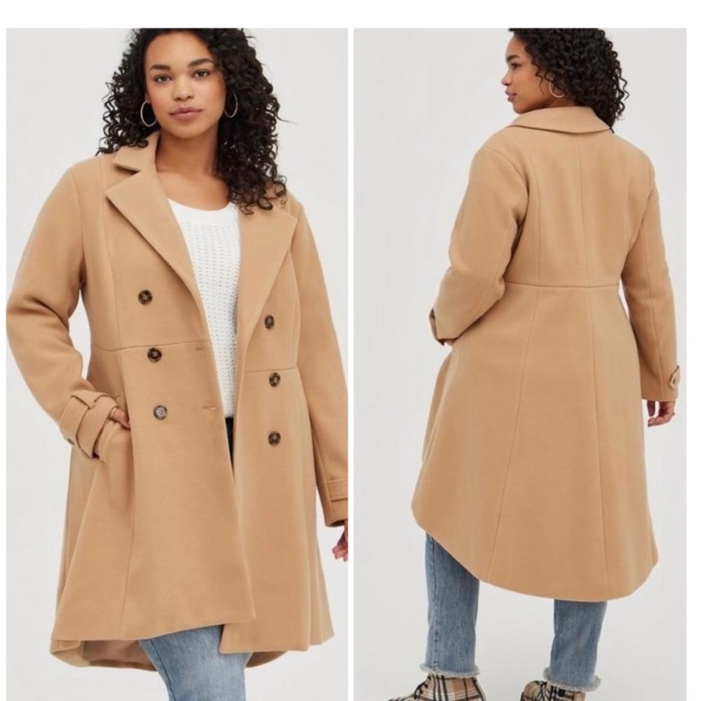Torrid High Low Wool Single Breasted Jacket